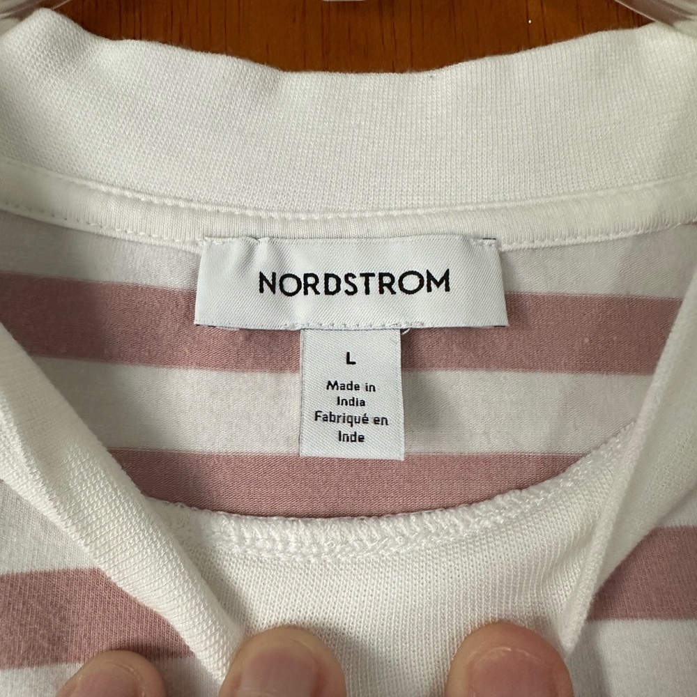 Nordstrom Pink and White Striped Top - Picture 3 of 4